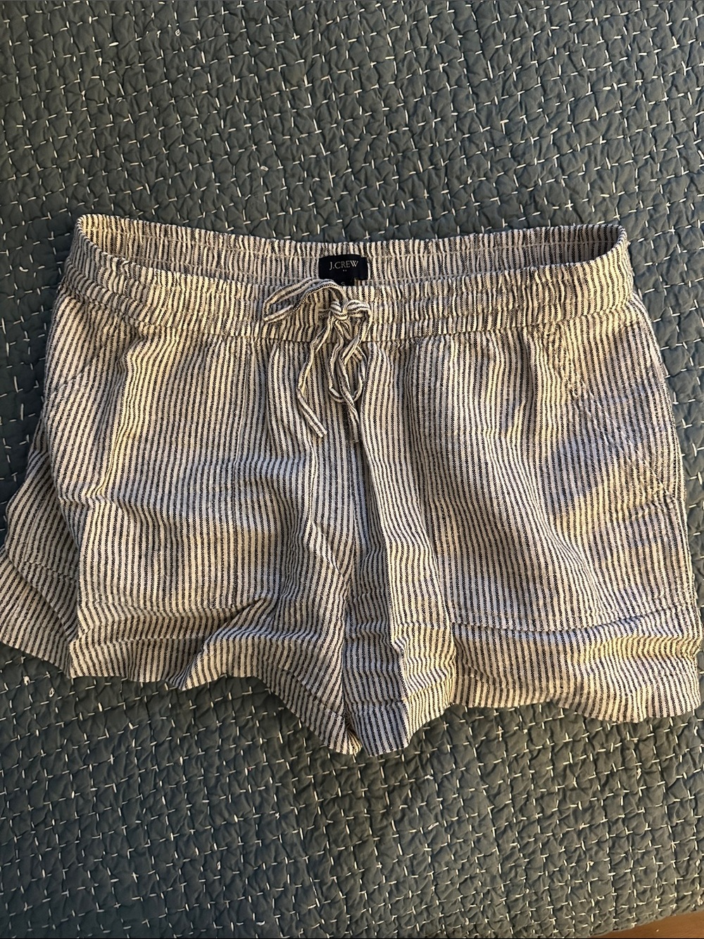 J. Crew Blue and White Striped Drawstring  Shorts